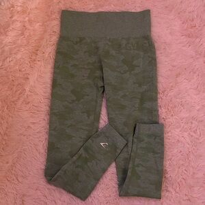 Camo Green Gym Shark Leggings